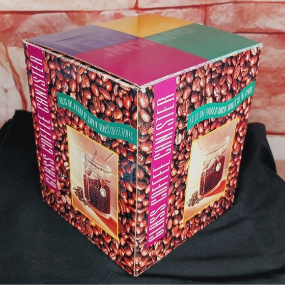 Dunkin Donuts Vintage 1996 Glass Coffee Bean Canister With Scoop! Holds 1 lb - Picture 14 of 15